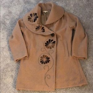 Beautiful camel colored boil wool coat